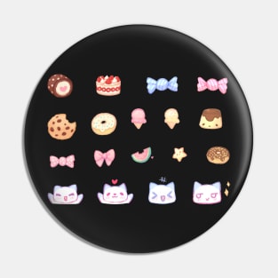 Pastel Set 3 - Sweets and cats Pin