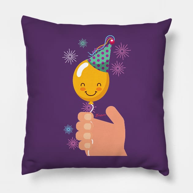 Happy Celebration Pillow by LibrosBOOKtique