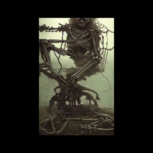 Skeleton Horror by skeleton sitting chained