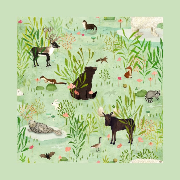 This wild life (Green) by katherinequinnillustration