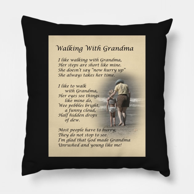 Walking With Grandma Poem Pillow by dalekincaid