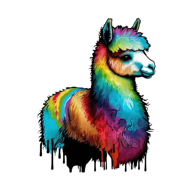 Alpaca Llama Rainbow Colordrops by FluffigerSchuh