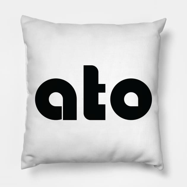 ato in black and horizontal Pillow by Al the Owl