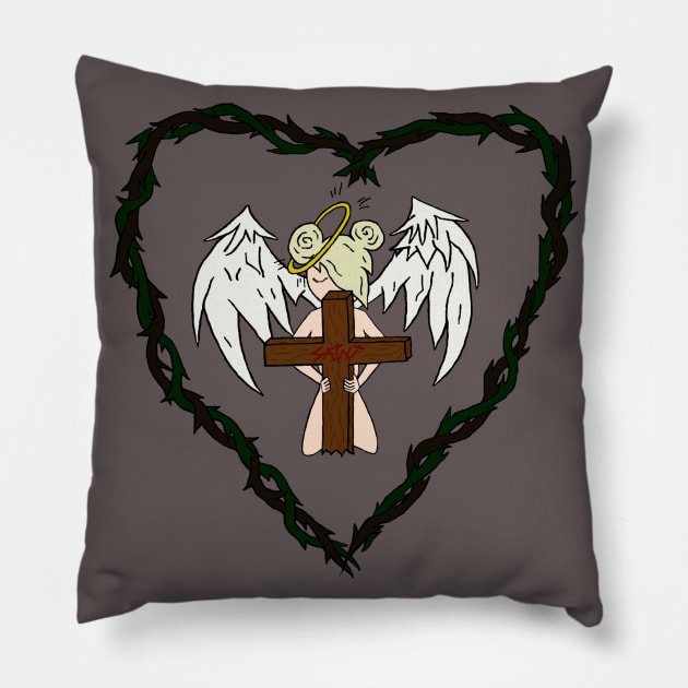 SAINT (colored) Pillow by LoversAndThieves