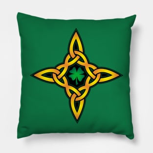 Celtic Diamond Cross Clover Pillow