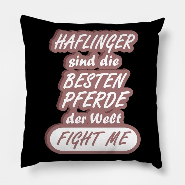 Haflinger Pfererasse Hengst Stute Reitstall Trab Pillow by FindYourFavouriteDesign
