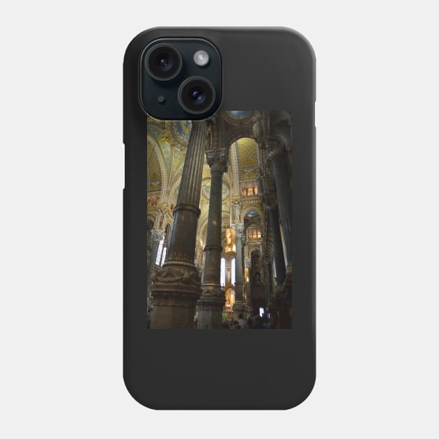 La Basilique Notre Dame de Fourvière Inside. Lyon, France Phone Case by IgorPozdnyakov