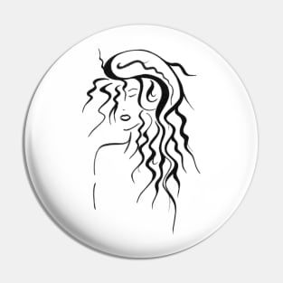 Black and white curly girl Pin