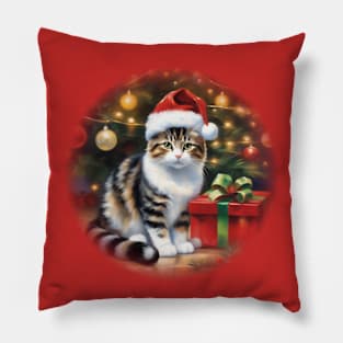 Cats For Everybody Christmas Cats Meow Christmas T-Shirt Pillow