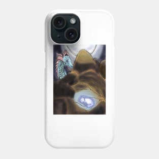 The celestial dragon takes care of his white cat while he sleeps Phone Case