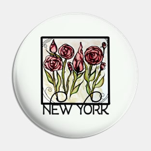 New York Roses And Thorns Pin