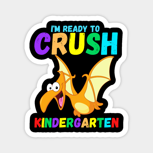 Kindergarten shirt boy I'm Ready To Crush Kindergarten T Rex Dino Holding Pencil T-Shirt Back to school shirt for boy Magnet by divawaddle