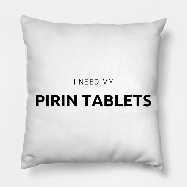 birdcage pirin tablets Pillow by monoblocpotato