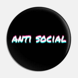 Anti Social Vaporwave Aesthetic Glitch Art Gift Pin