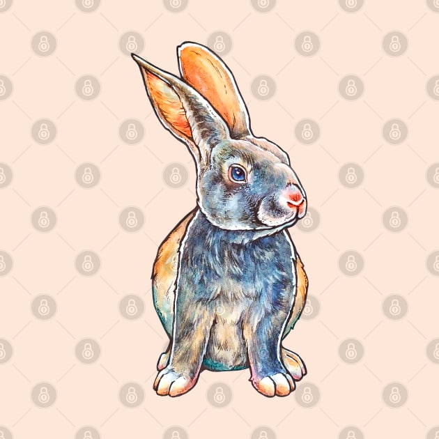 The watercolor Rabbit by LilianaTikage