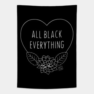 All Black Everything Dahlia Tapestry