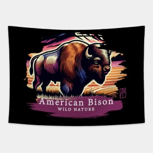 American Bison - WILD NATURE - BISON -11 Tapestry