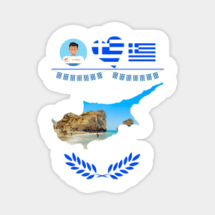 Greece & Cyprus Flag - Petra Tou Romiou Magnet