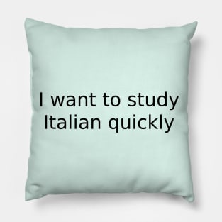 I want to study Italian quickly Pillow