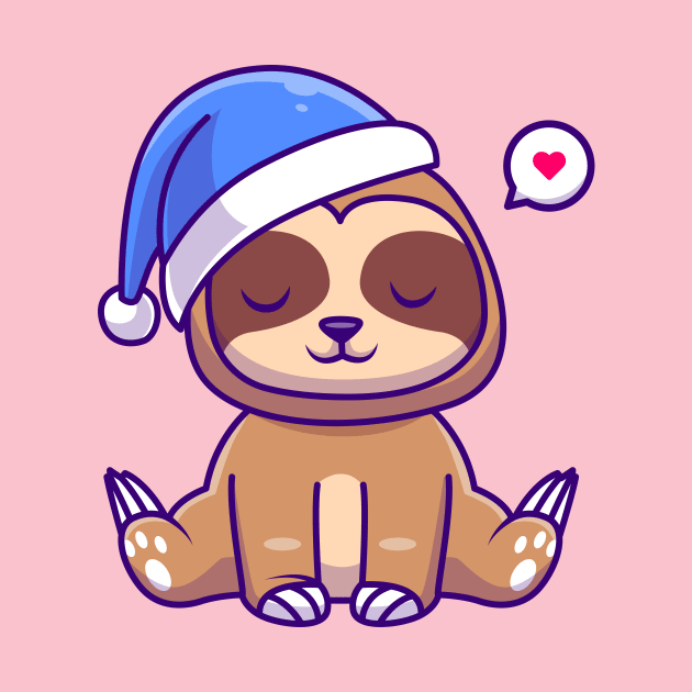 Cute Sloth Winter With Beanie Hat Cartoon by Catalyst Labs