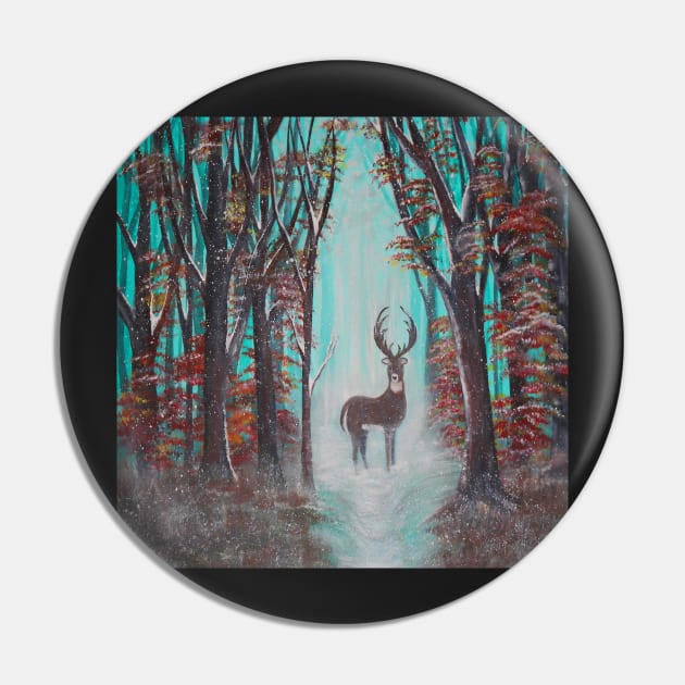 White Tail Deer, Buck Fall/Winter Art, Fall Red & Orange Leaves, Misty Teal background, Beautiful Gifts available on many products Pin by tamdevo1