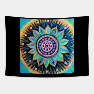 Colourful Mandala design Impressionist painting Tapestry