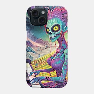 Alien Woman Playing the Piano Phone Case