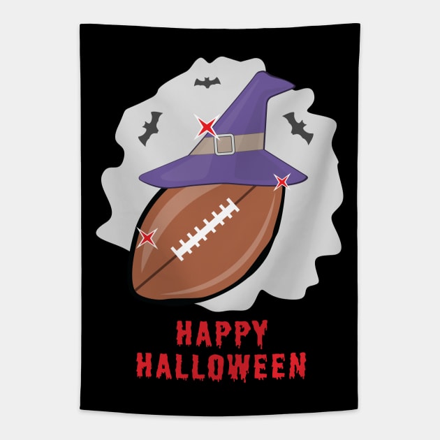 Happy Football Halloween - Funny Tapestry by DesignWood-Sport