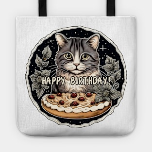 Cat Happy Birthday Cake Tote