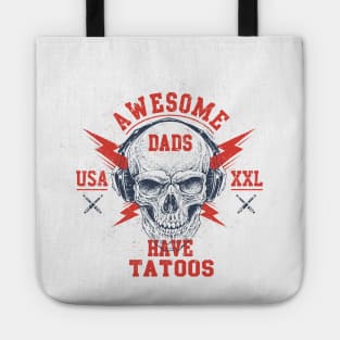 Awesome Dads Have Tattoos And Beards Tote