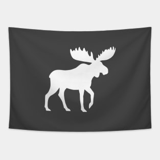 White Moose Silhouette Tapestry