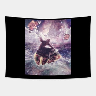 Space Sloth Riding Turtle Unicorn - Pizza & Taco Tapestry