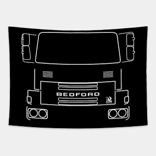 Classic Bedford TM lorry white outline graphic Tapestry