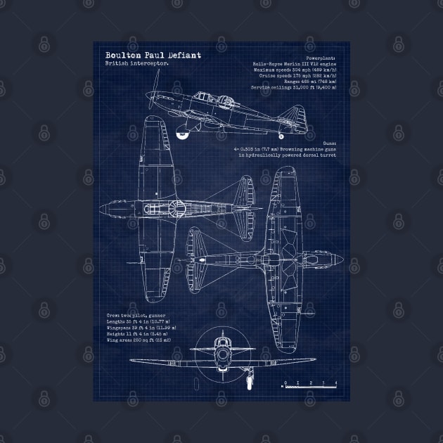 Boulton Paul Defiant Blueprint by Aircraft.Lover