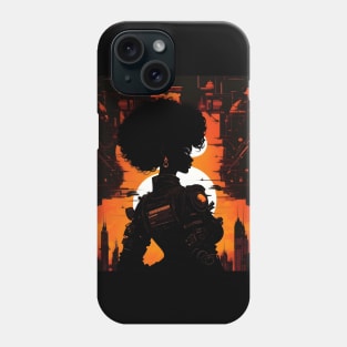 Atompunk girl silhouette Phone Case