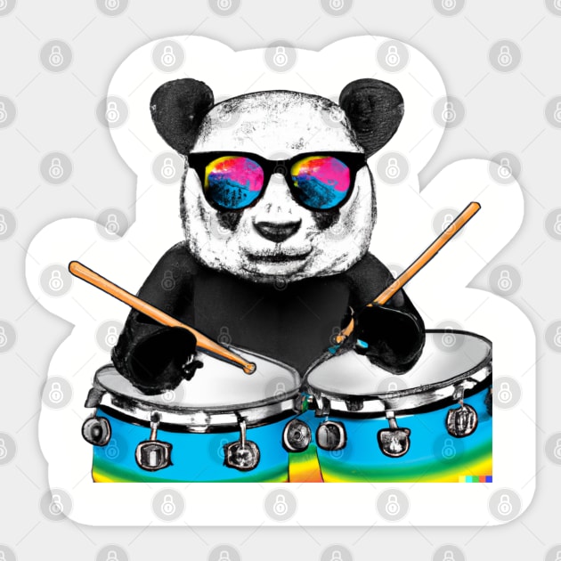 Drummer panda - Drums - Sticker