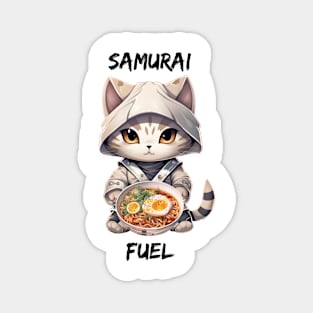 Samurai Fuel - Cat warrior ramen design Magnet