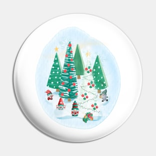 Gnome Family Christmas Pin