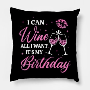 I Can Wine All I Want It's My Birthday Drinking Party Pillow