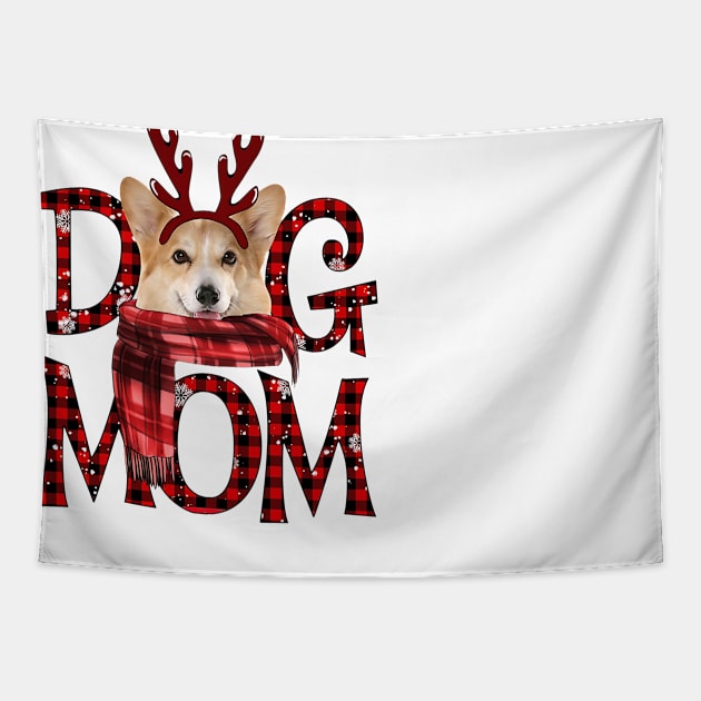 Corgi Mom Christmas Dog Mom Dog Lovers Tapestry by Benko Clarence