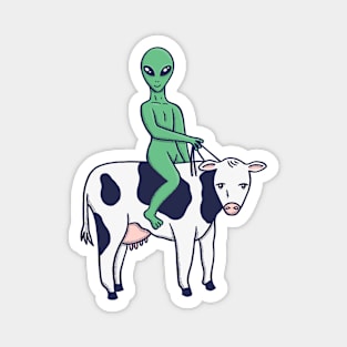 Alien Riding a Cow Magnet