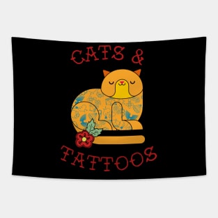 Cats and Tattoos Tapestry