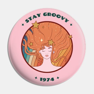 Stay Groovy Moon Child Pin