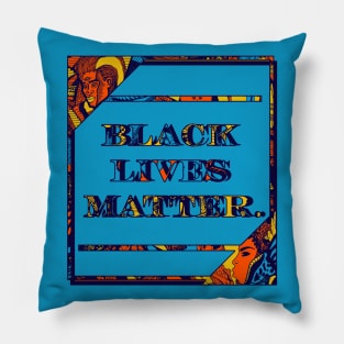 Orange Blue Black Lives Matter Period Pillow