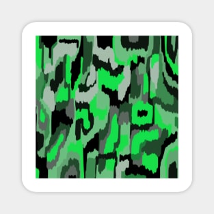 Bold Green and Black Digital Art Magnet