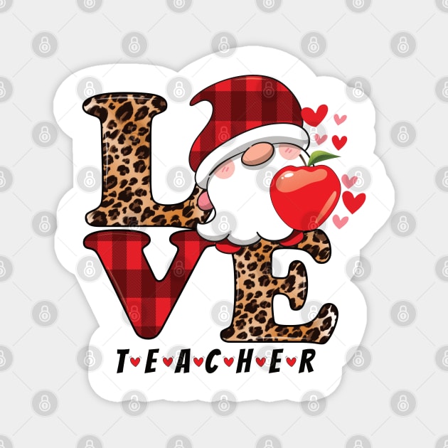 funny love valentines day shirts for teachers gnome squad student Magnet by Gaming champion