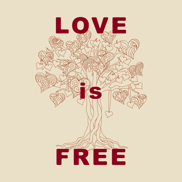 love is free with tree of hearts by Alina