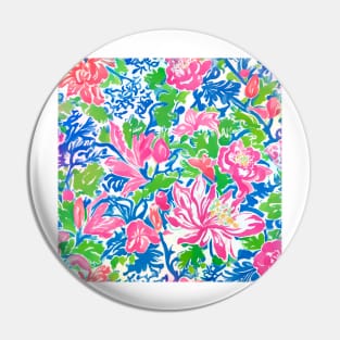 Preppy tiger lilies, peonies and leaves Pin