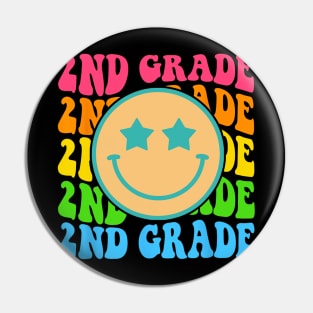 Second Grade Face Teachers Back To School Pin