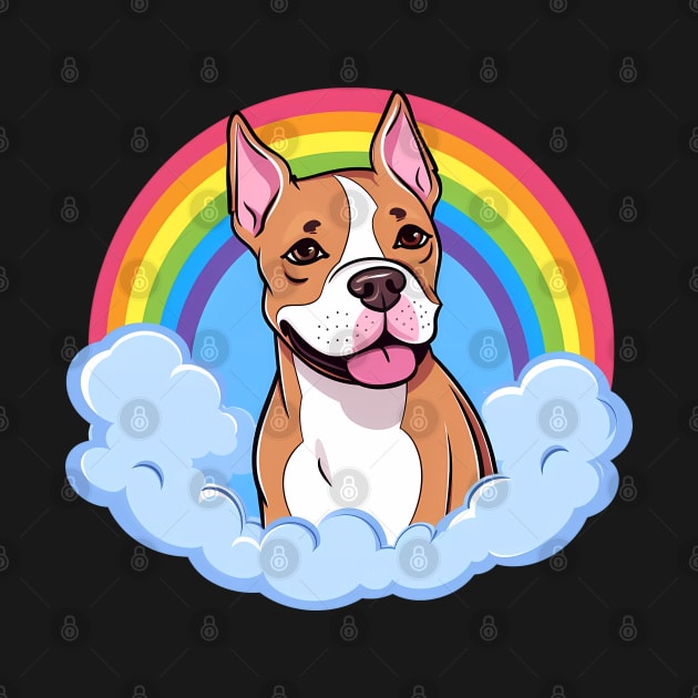 Cute American Staffordshire Terrier Amstaff Rainbow Cloud by Sports Stars ⭐⭐⭐⭐⭐